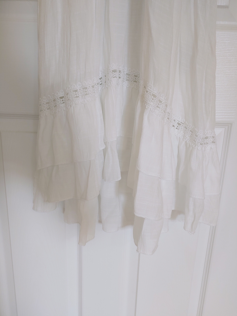 White Boho Lace-Trim Maxi Dress - Picture 4 of 5